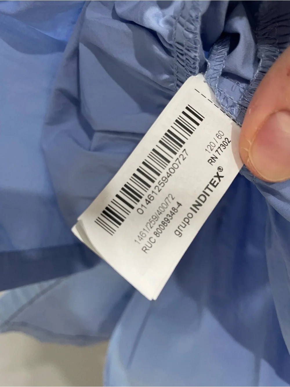 Zara Light Blue Tiered Cotton Dress with White Peter Pan Collar
